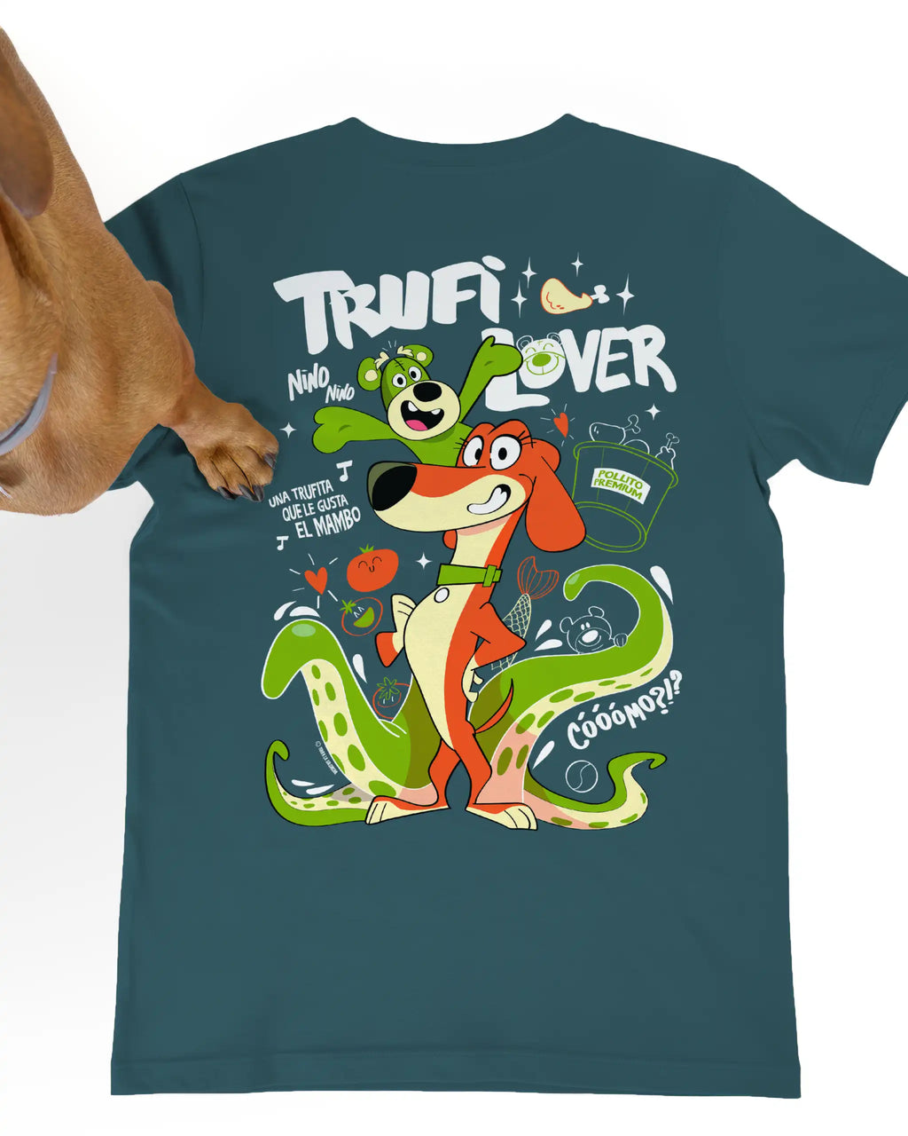 camiseta adulto trufilover verde azulado